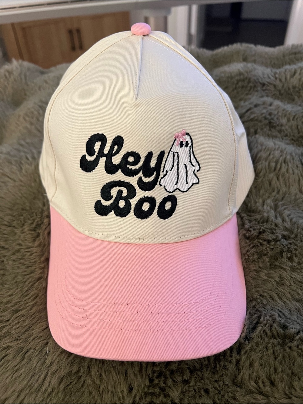 David and Young ‘Hey Boo’ Women’s Pink & Cream Baseball Cap